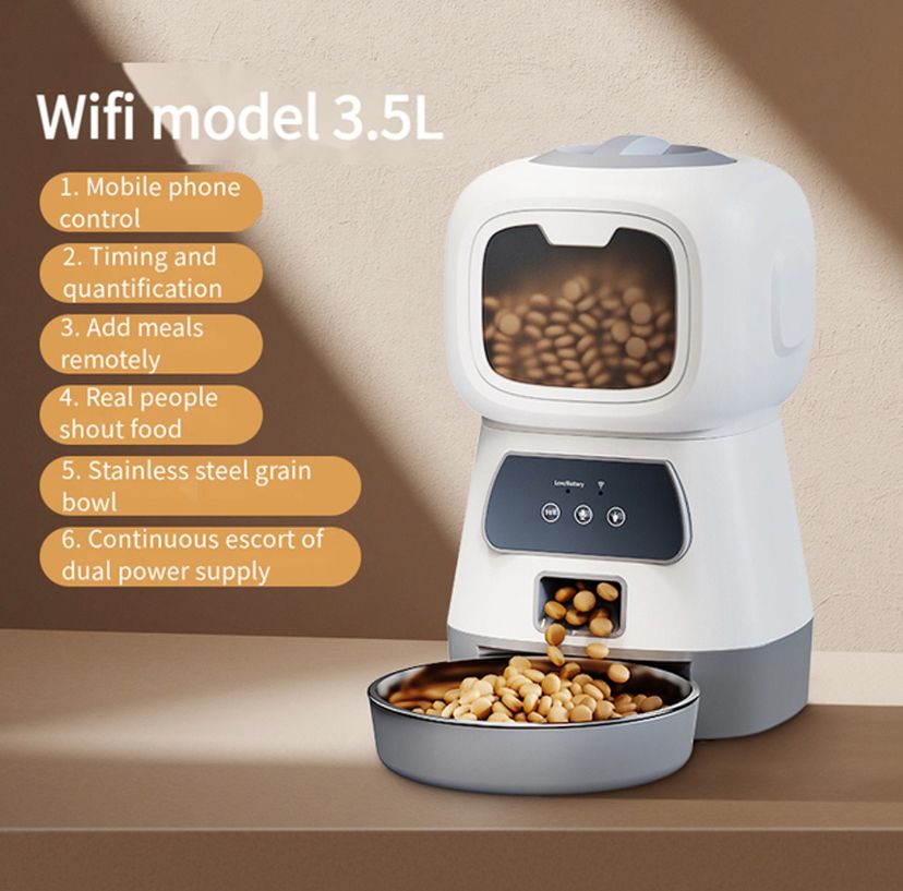 🐾 Comedero Inteligente Wi-Fi 3.5L – Compacto, práctico, confiable