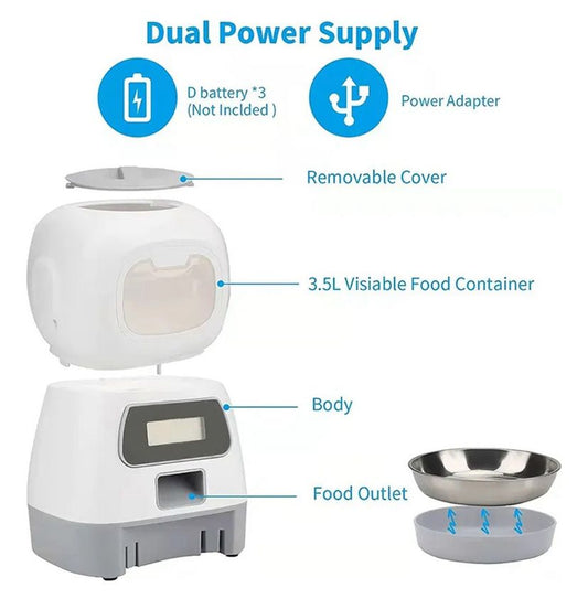 🐾 Comedero Inteligente Wi-Fi 3.5L – Compacto, práctico, confiable