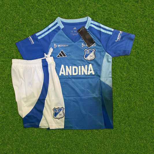 🔵⚪ Uniforme Millonarios Niño 2025 – ¡Versión Oficial! ⚽